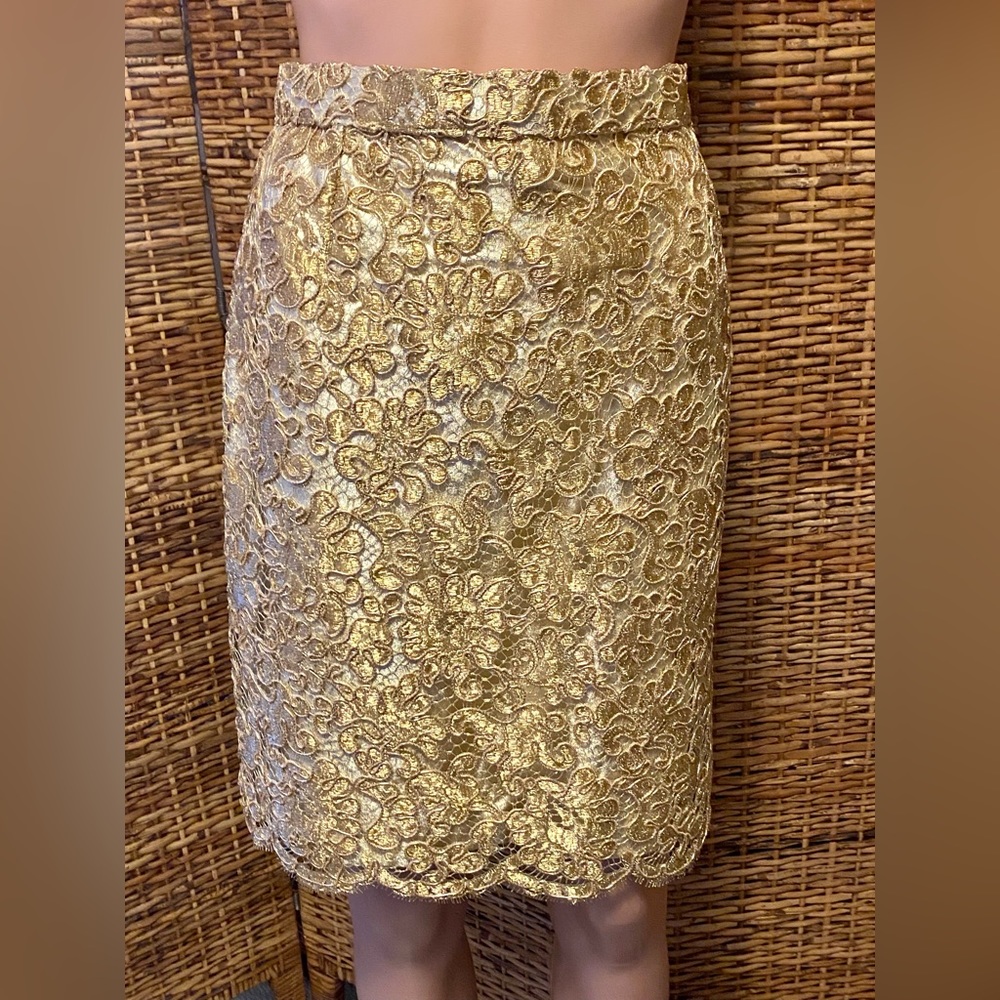 Custom made metallic GOLD lace Skirt